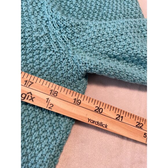 Boden Womens Teal Texture Knit Cardigan Fabric Covered Buttons Y2K M Cottagecore - Picture 3 of 10